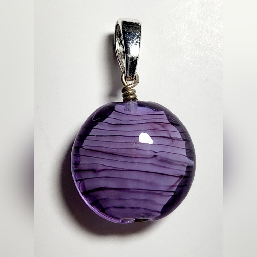 Glass & Sterling Silver Pendant